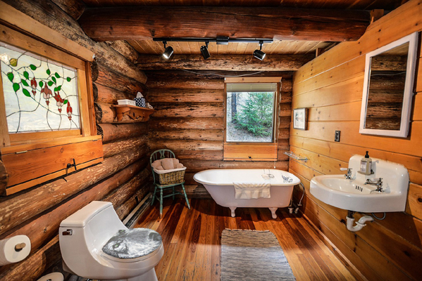 cabin small bathroom ideas wilderness theme wolf toilet seat lid covers