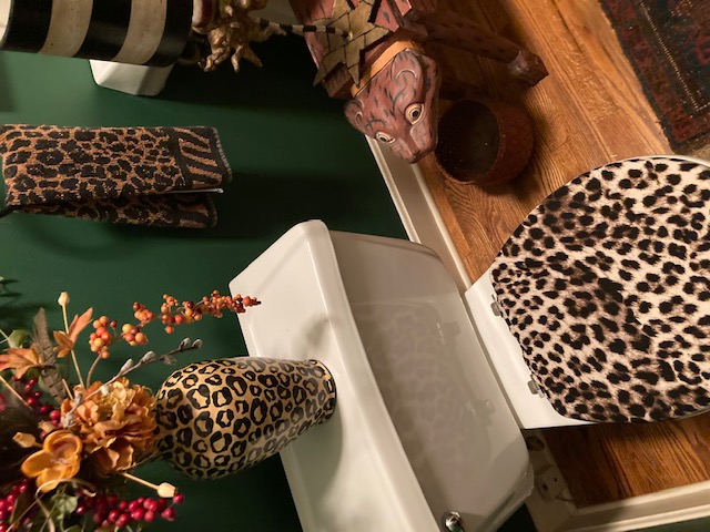 tjs leopard theme bathroom toilet seat lid cover