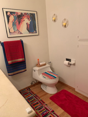 Dancing for the lord bathroom with colorful toilet seat lid cover