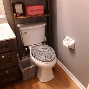 black and white swirl toilet lid cover