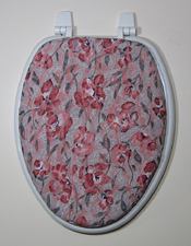 lacey pink floral toilet seat lid cover
