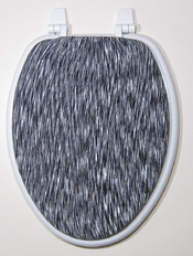 black and white elongated toilet seat lid cover
