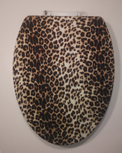 faux leopard print african animal toilet seat lid cover