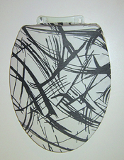 black and white bathroom idea toilet seat lid cover