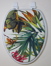 tropical elongated toilet seat lid cover