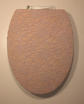 bathroom idea elongated peach lace toilet seat lid cover