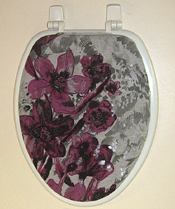 bathroom idea fancy flowers pink silver toilet seat lid cover