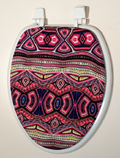 pinks yellows blues toilet seat lid cover