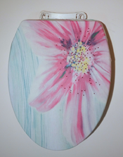 one pink flower toilet seat lid cover