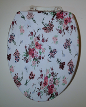 white and pink floral toilet seat lid cover