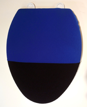  designer black and blue bathroom toilet lid cover