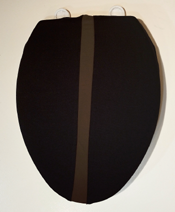 Black with brown stripe bathroom toilet seat lid cover