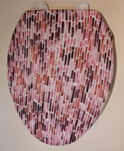 pink designer bathroom toilet seat lid cover