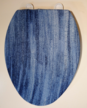 Blue bathroom toilet seat lid cover