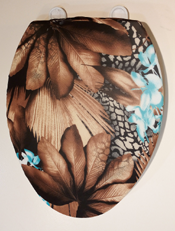 browns large flower bathroom decor toilet seat lid cover