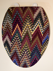 multi color chevron bathroom decor toilet seat lid cover