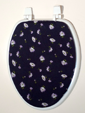 pretty blue and purple toilet seat lid cover