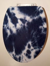 teal blue tye dye toilet seat lid cover