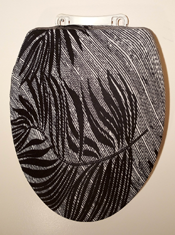black and white palm tropical bathroom decor idea toilet seat lid cover