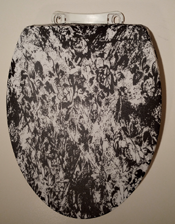 black and white contemporary toilet seat lid cover