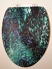 turquoise blue green bathroom decor toilet seat lid cover
