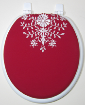 round red toilet seat lid cover