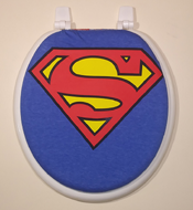 round superman toilet seat lid cover