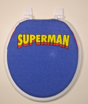 superman blue inspirational for kids toilet seat lid cover