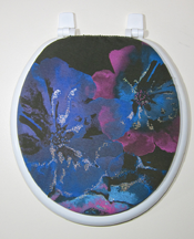 painted bathroom flowers toilet seat lid cover