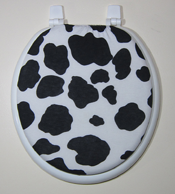 black and white cow pattern bathroom decoration idea toilet seat lid cover