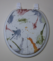 artsy bathroom idea lid cover
