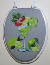 grey with green margarita party decoration for bathroom toilet seat lid cover
