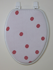 white with red polka dots toilet seat lid cover