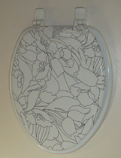 bathroom idea white with black toilet seat lid cover