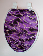 bathroom decorating idea purple water toilet seat lid cover