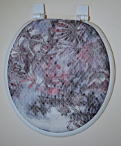 delicate lace purple bathroom loo toilet seat lid cover