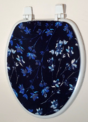 blue and purple floral toilet seat lid cover