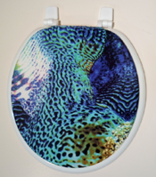 aqua wild animal print toilet seat lid cover