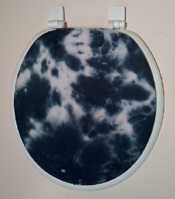 teal blue tye dye standard  toilet seat lid cover