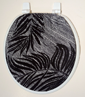 black grey palm leaves standard  toilet seat lid cover